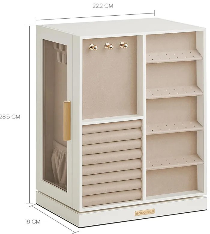 Cutie de bijuterii rotativă 360°