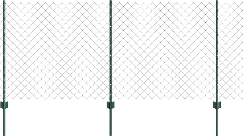 vidaXL Gard cu Stâlp Verde 1 x 25 m Oțel