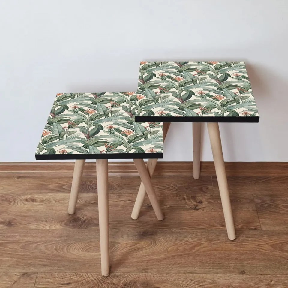 Set 2 Masute Auxiliare 2SHP200, MDF, Verde