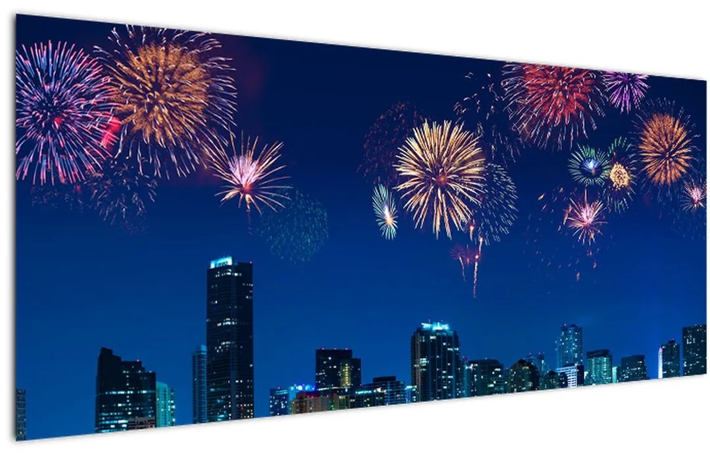 Tablou - Artificii in Miami (120x50 cm)