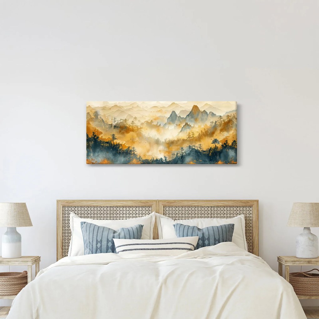 Tablou - Munți, acuarelă (120x50 cm)