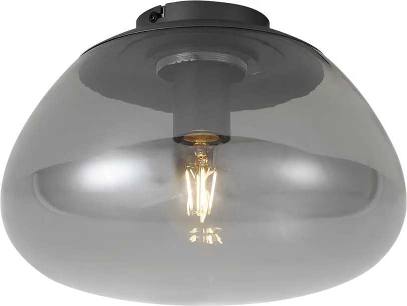 Plafonieră de design Gunmetal cu sticlă fumurie - Giselle