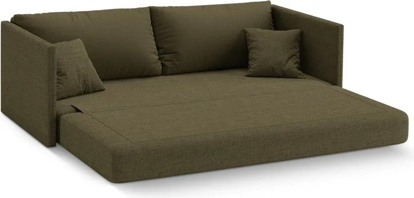 Canapea verde extensibilă cu tapițerie din chenille 209 cm Shannon – Cosmopolitan Design