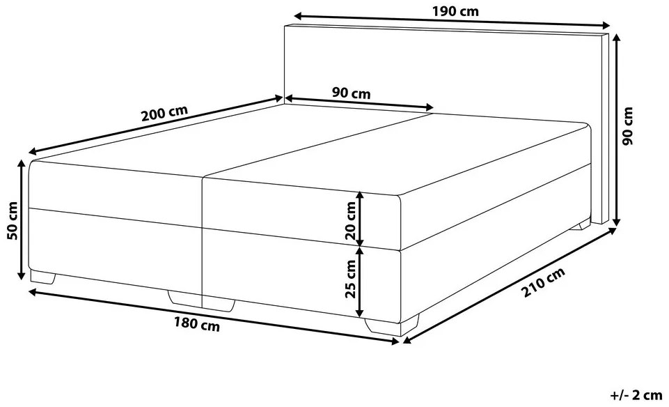 Pat matrimonial 180 cm PREMIER (cu saltele) (alb). 1007429