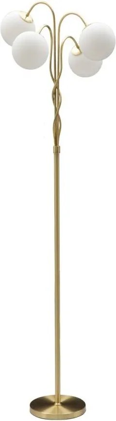 Lampadar alb-auriu cu abajur din sticlă (înălțime 176 cm) Glamy – Mauro Ferretti