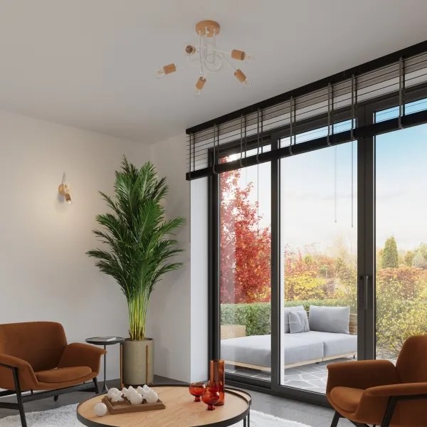 Lampă de perete Sollux SL.1473 EMBER 1xE27/15W/230V alb/bej/fag