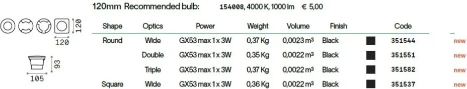 Spot exterior incastrabil IP67 WAY FI D120 ROUND DOUBLE