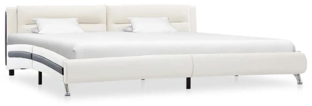 286844 vidaXL Cadru de pat, alb, 140 x 200 cm, piele ecologică
