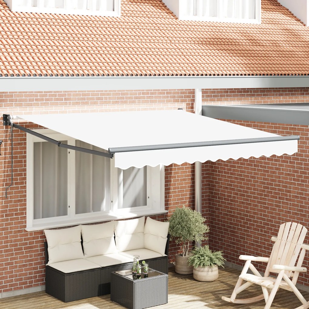 vidaXL Cortina Retractabilă Alb 350 x 250 cm țesătură