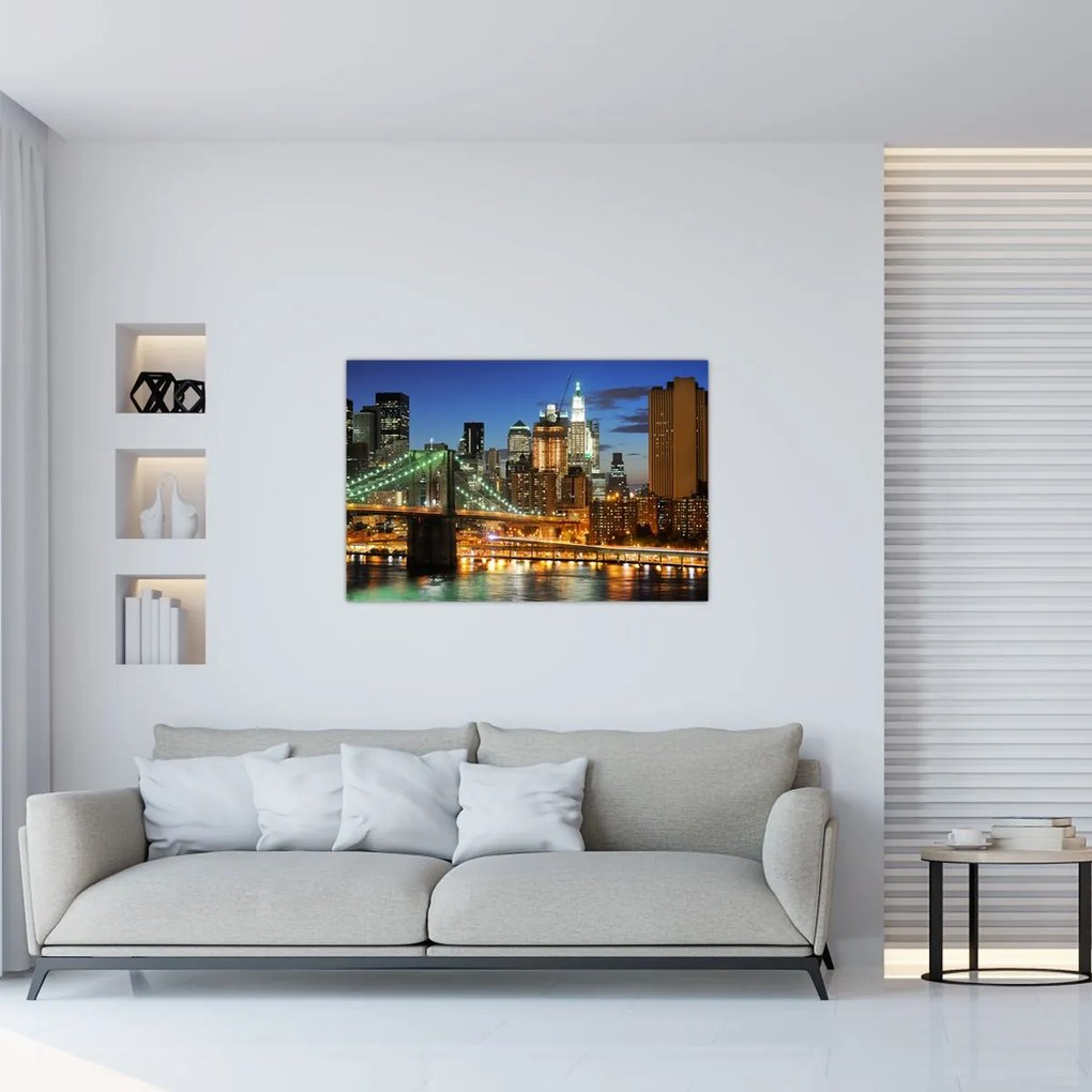 Tablou - Pod cu New York (90x60 cm)