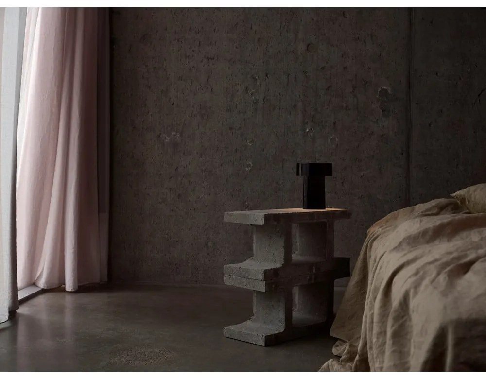 Veioză neagră LED din plastic (înălțime 18 cm) Oblong – Zone