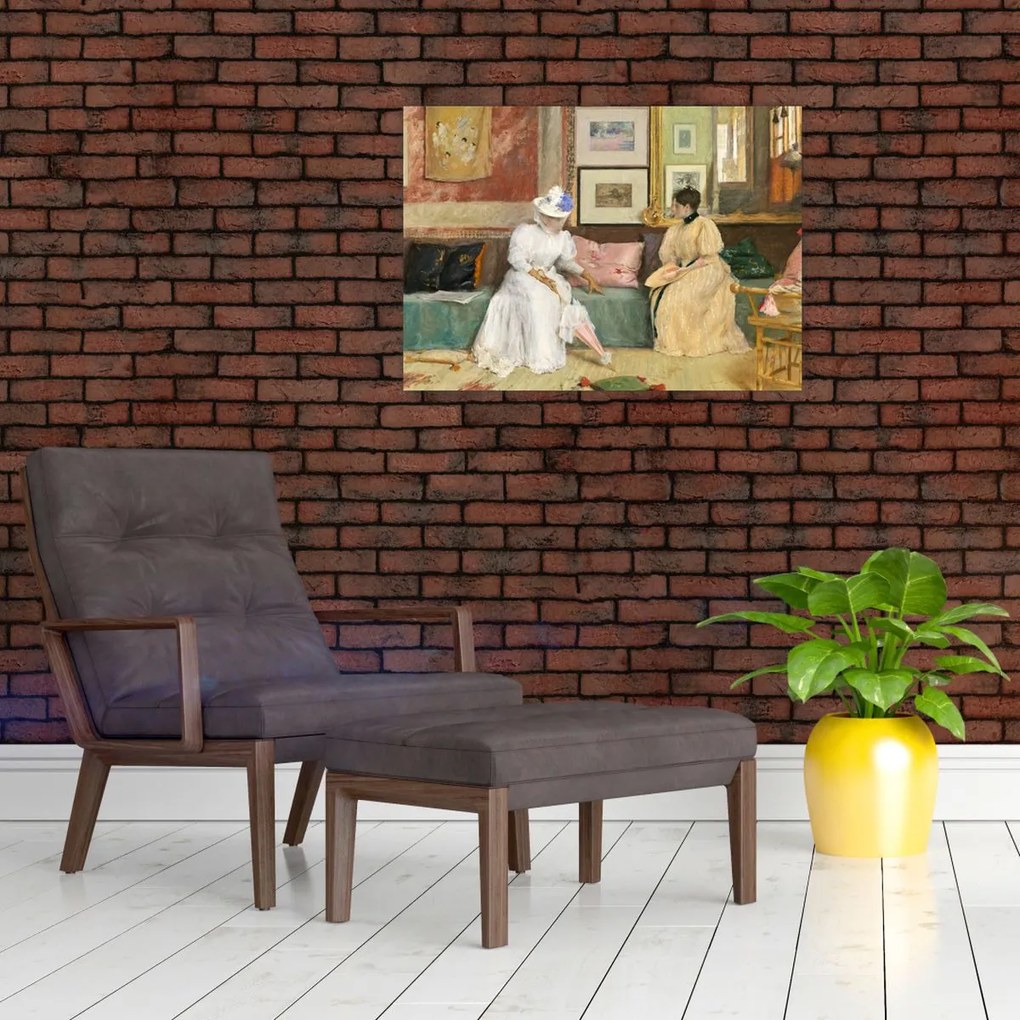 Tablou - William Merritt Chase, A Friendly Call, reproducere (70x50 cm)