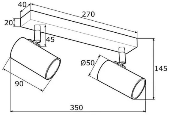 Spot Argon 0890 LAGOS 2xGU10/5W/230V alb/auriu