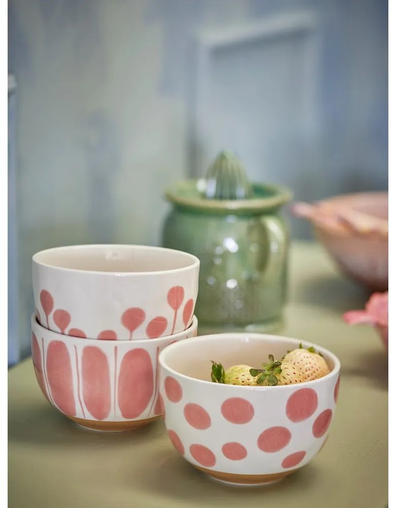 Boluri mici somon/crem 3 buc. din gresie 500 ml Linora – Bloomingville