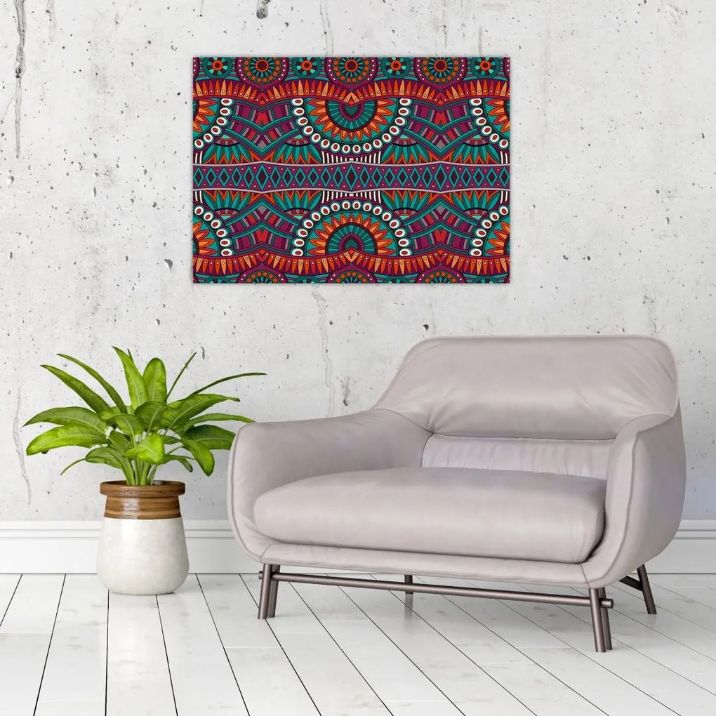 Tablou pe sticlă cu bastracție ornamentală (70x50 cm)