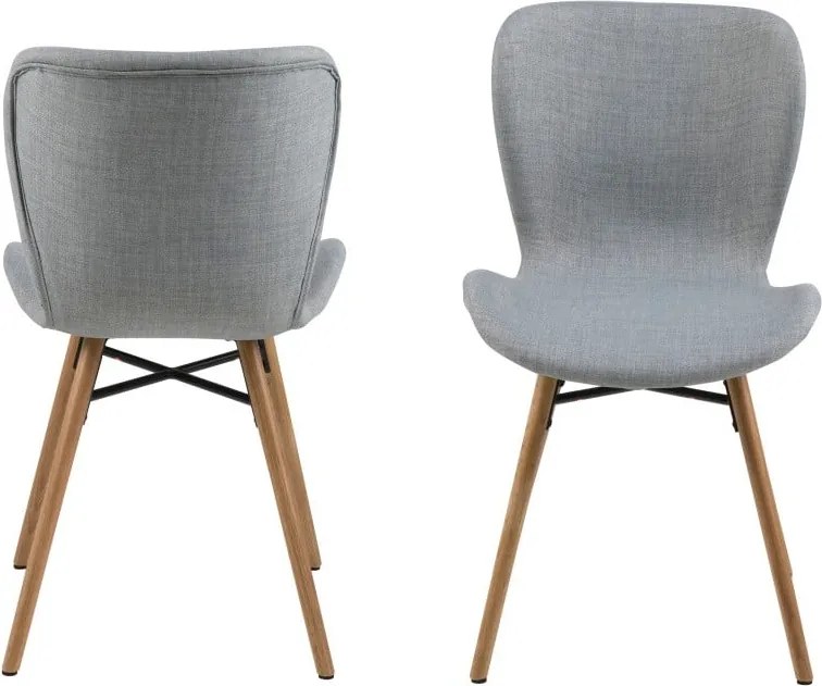 Set 2 scaune Actona Batilda, gri deschis