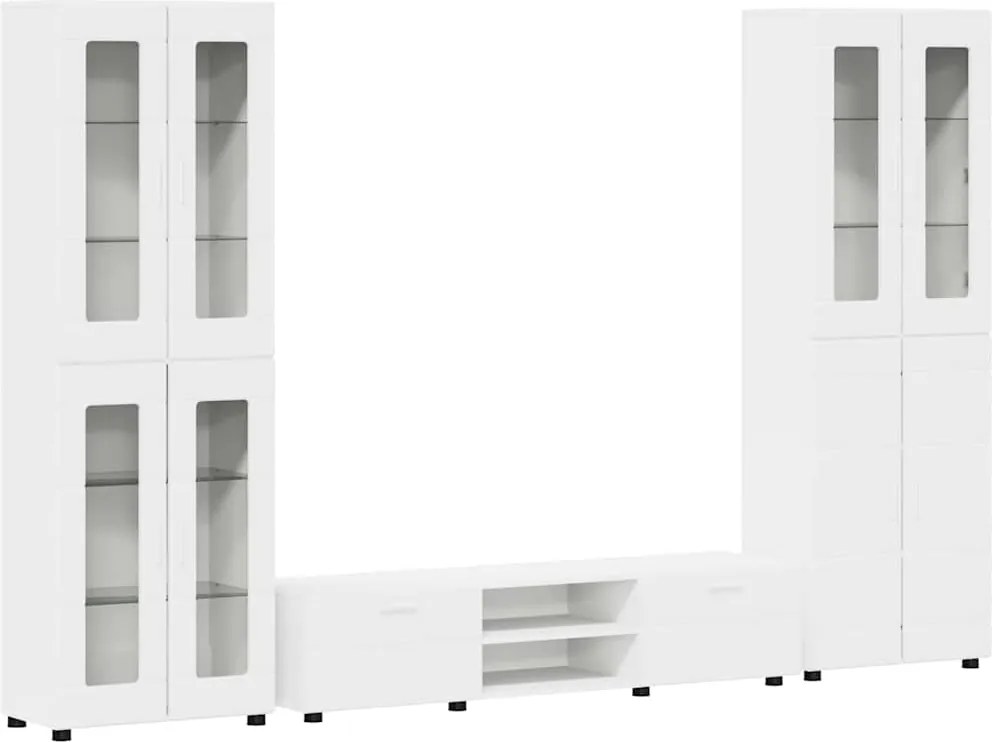 vidaXL Set comodă TV cu sertar cu raft cu ușă FLORIN Alb Lemn compozit