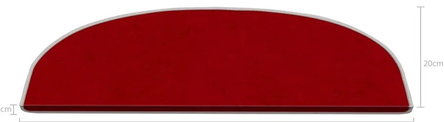 Covorașe pentru scări roșii 16 buc. 20x65 cm Plain Color – Vitaus