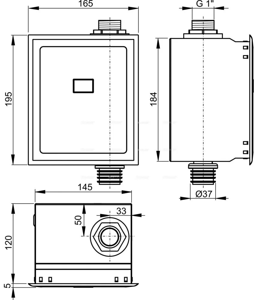 Comanda electronica de spalare, cu baterii, din otel inoxidabil  crom