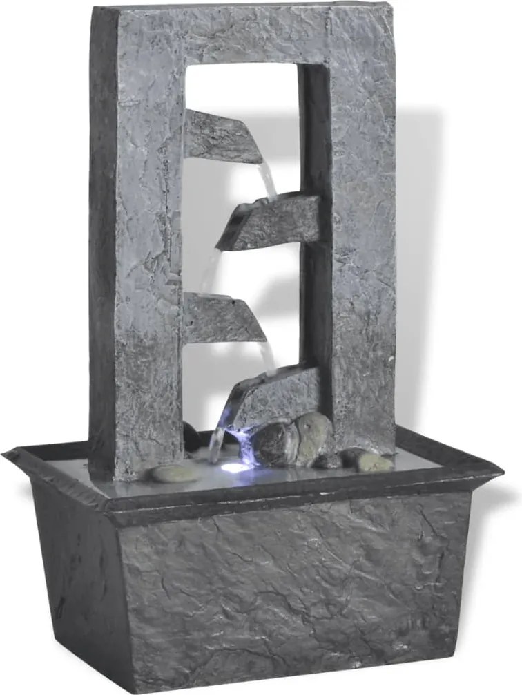 vidaXL Fântână de interior din poli-rășină cu iluminare LED