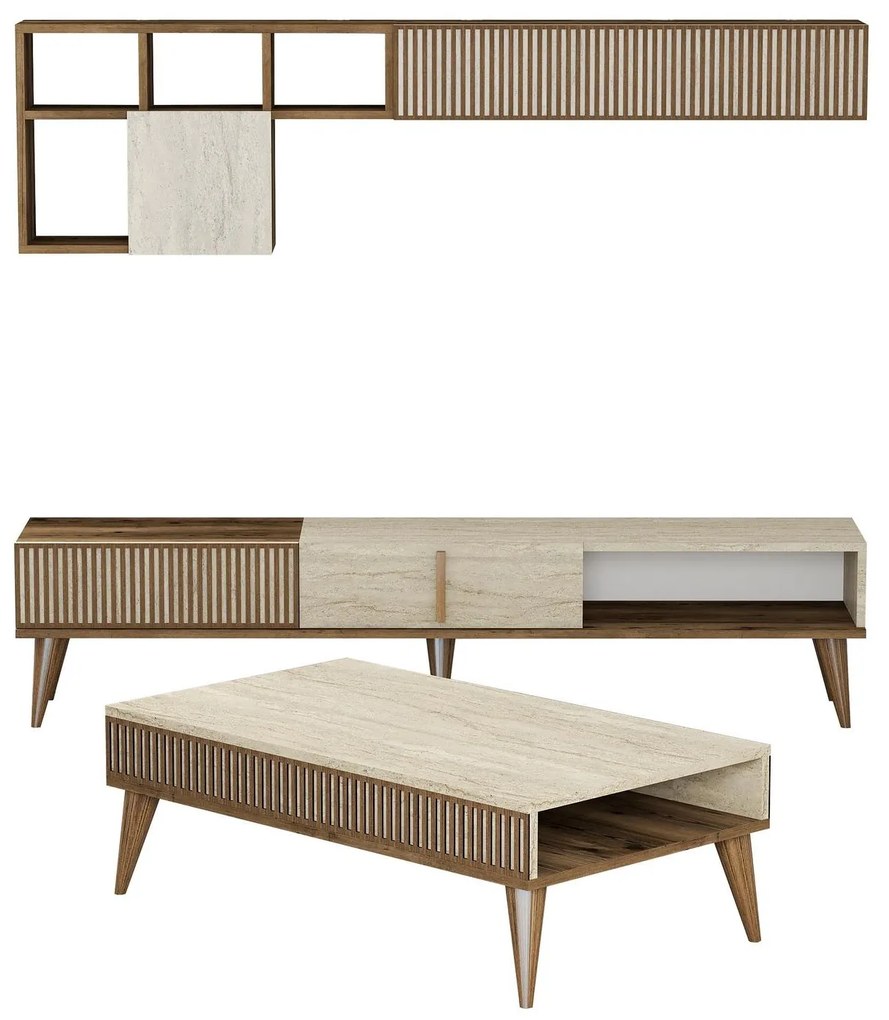 Mobilier living Milhouse set 02 (Nuc + Travertin) . 1102358
