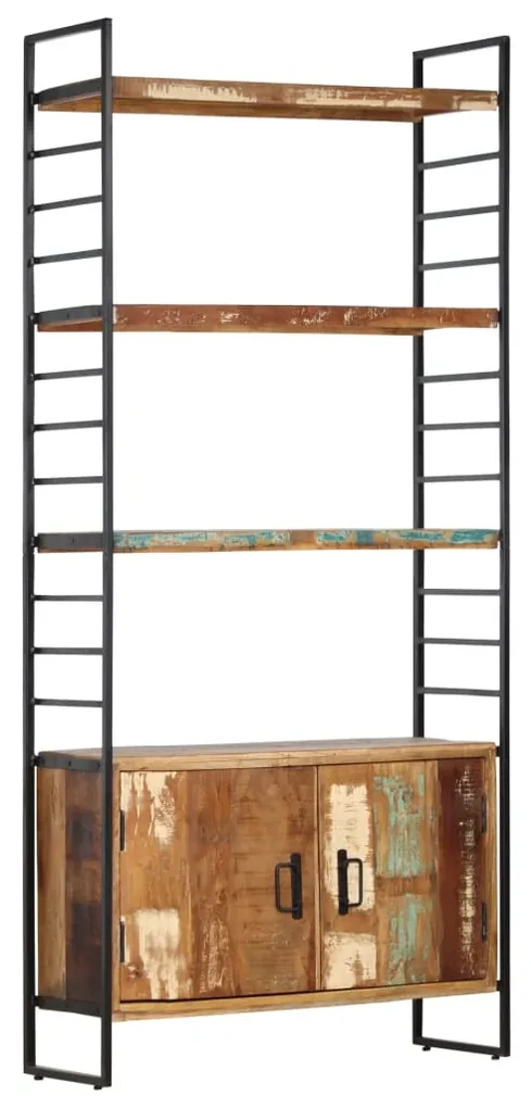 284419 vidaXL Bibliotecă cu 4 niveluri, 80 x 30 x 180 cm, lemn masiv reciclat