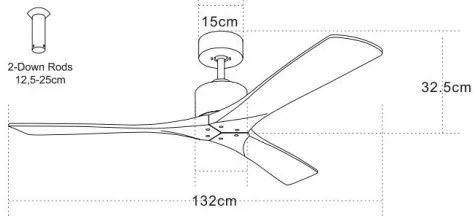 Ventilator de tavan Zambelis 19143 + telecomandă
