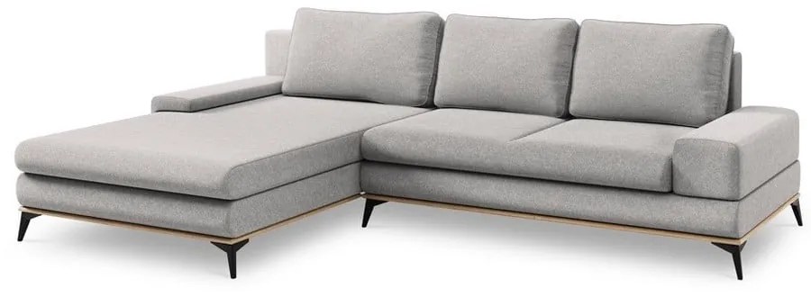 Colțar extensibil cu șezlong pe partea stângă Windsor &amp; Co Sofas Planet, gri deschis