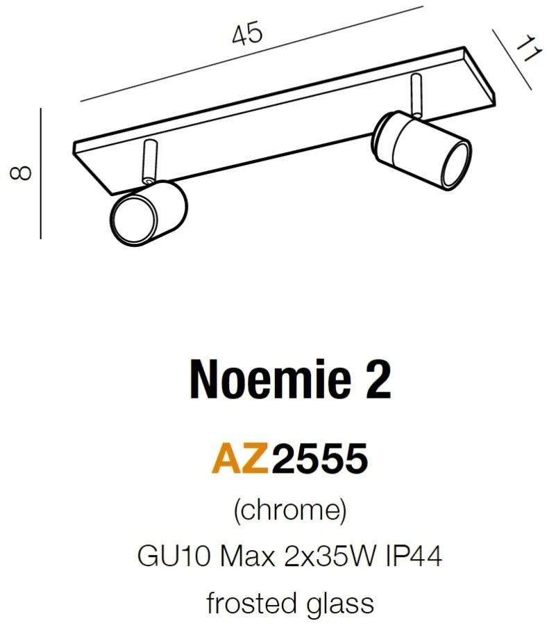 Plafoniera cu 2 Spoturi directionabile pentru baie NOEMIE