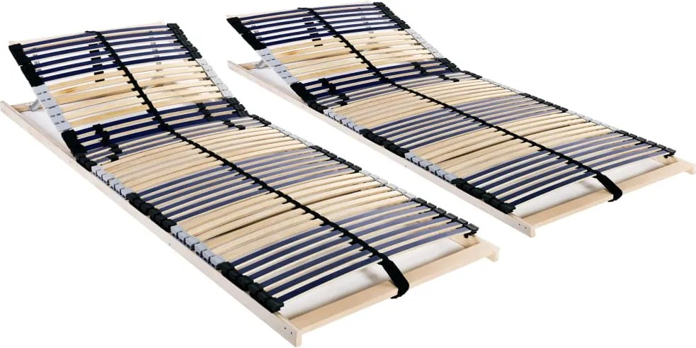 vidaXL Baze de pat cu șipci, 2 buc., 42 șipci, 7 zone, 80 x 200 cm