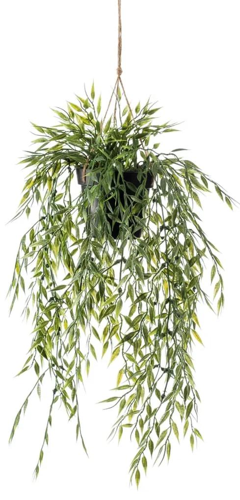431031 Emerald Tufă suspendată de bambus artificial în ghiveci, 50 cm