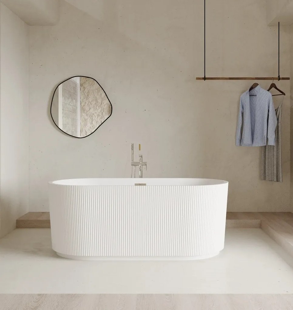 Cada acril freestanding Calliope LED, iluminare LED, Alb lucios, 150 cm, 5020 LED