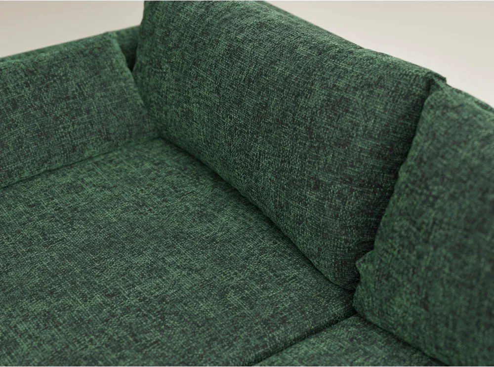 Colțar verde închis extensibil/cu spațiu de depozitare cu tapițerie din chenille (cu colț pe partea dreaptă/cu șezlong) Leon – Maison de Rêve