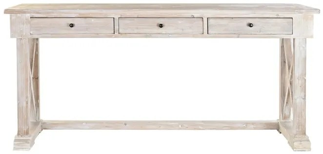 Consola, bej, din lemn de pin reciclat, Pinora