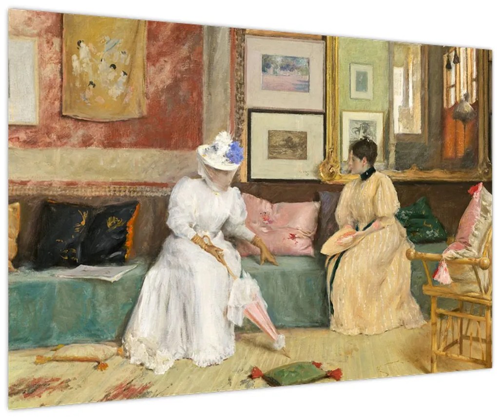 Tablou - William Merritt Chase, A Friendly Call, reproducere (90x60 cm)