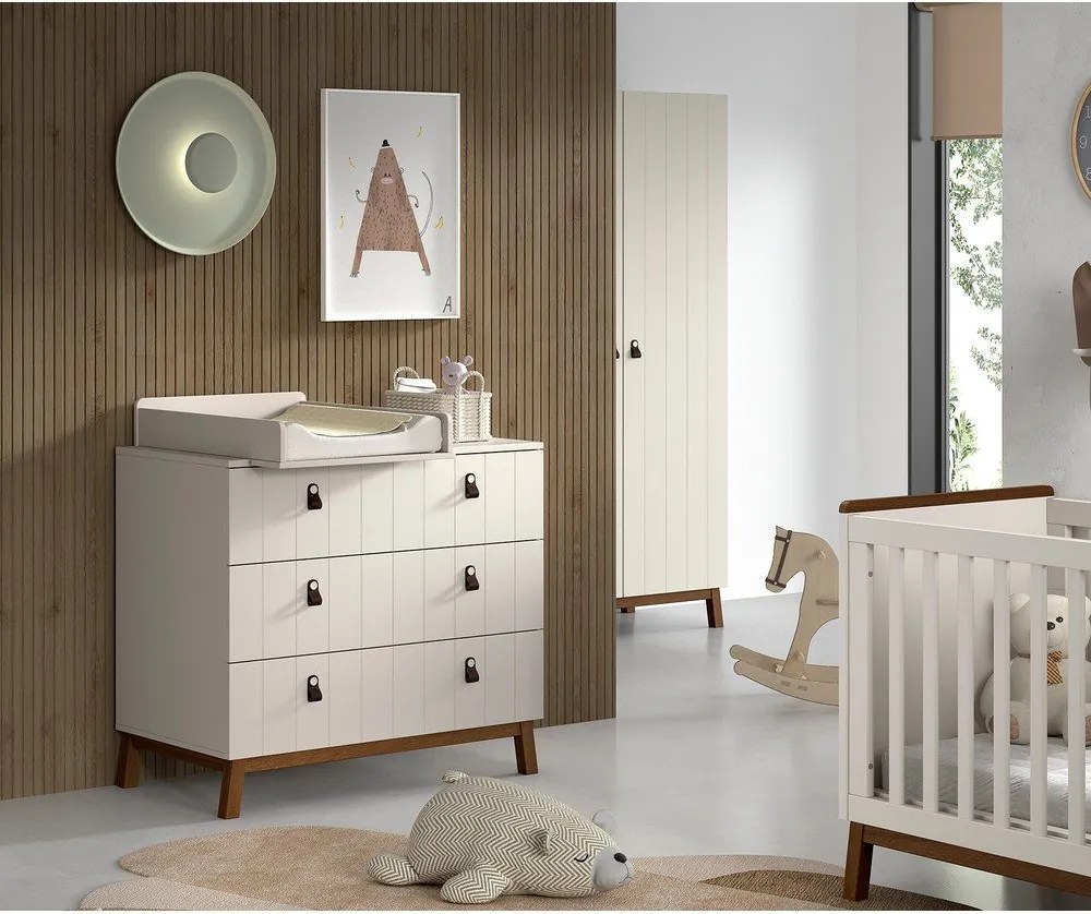 Comodă de copii bej cu masă de schimbat 98,5x94x57 cm Sezane – Vipack