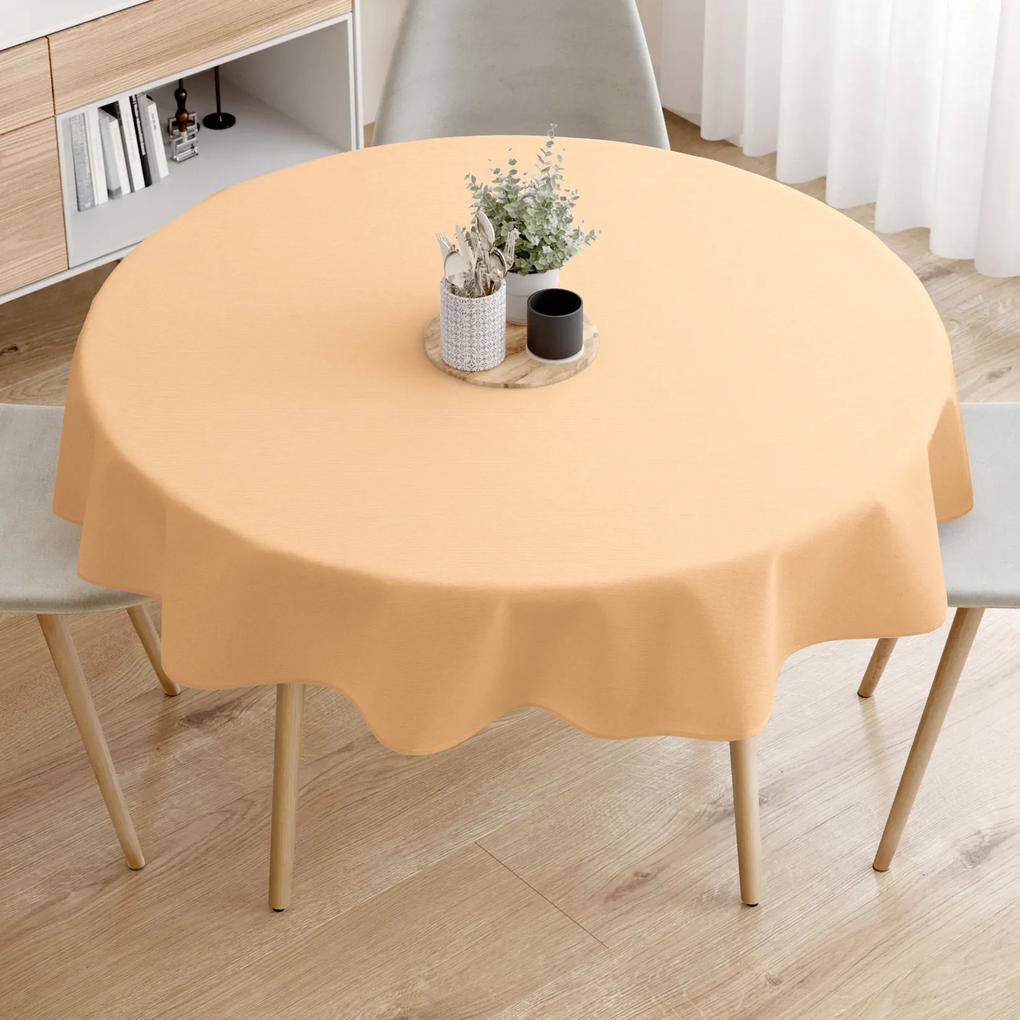 Goldea față de masă decorativă loneta - pudru orangiu - rotundă Ø 60 cm