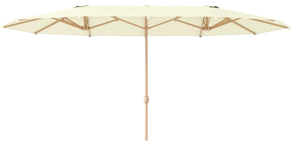 Outsunny Umbrelă de Soare cu Două Fețe și Mâner cu Manivelă Ușor de Utilizat, 455x265x238 cm, Bej | Aosom Romania