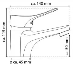 Eisl NI075VECR - Baterie pentru lavoar VERONA cu ventil de scurgere cu preaplin, crom lucios