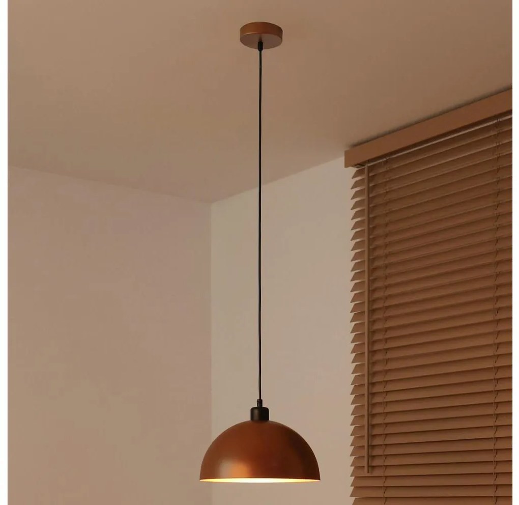 Duolla - Lustră suspendată pe cablu IRONLINE 1xE27/15W/230V Ø27 cm, cupru/negru