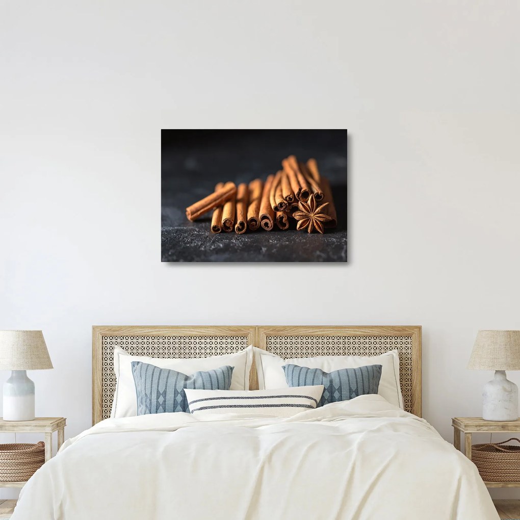 Tablou pe sticlă cu scorțișoară (70x50 cm)