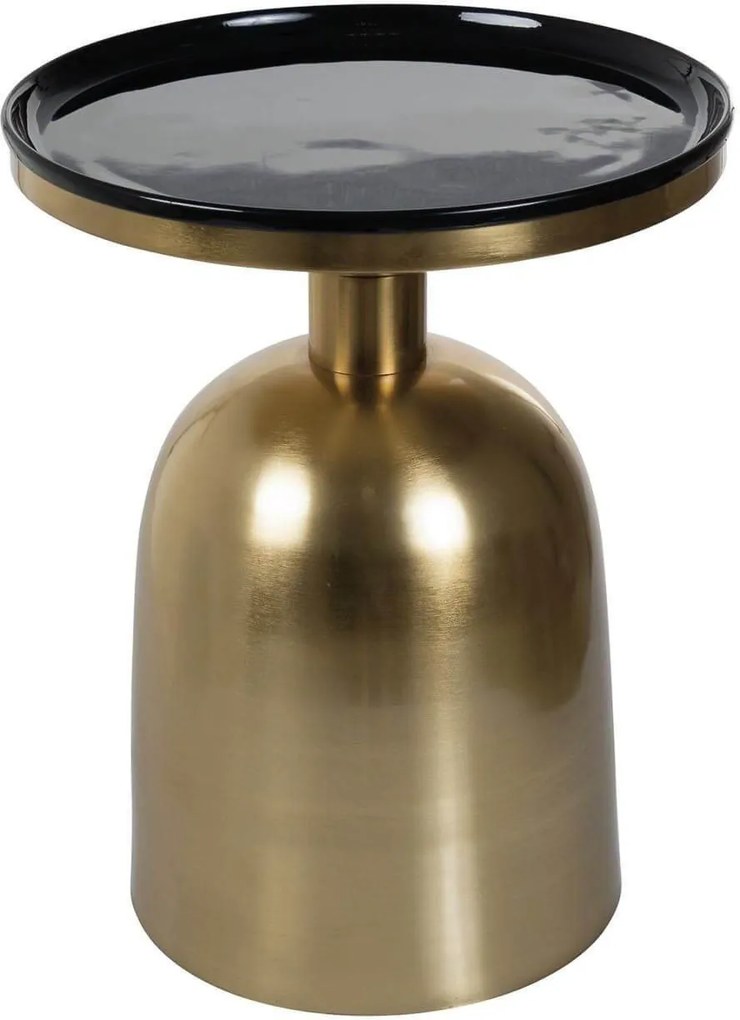 Masuta Rotunda din Metal Auriu cu Blat Negru IKON - Metal Auriu Lungime(37.5 cm) x Latime( 37.5 cm) x Inaltime( 46 cm)