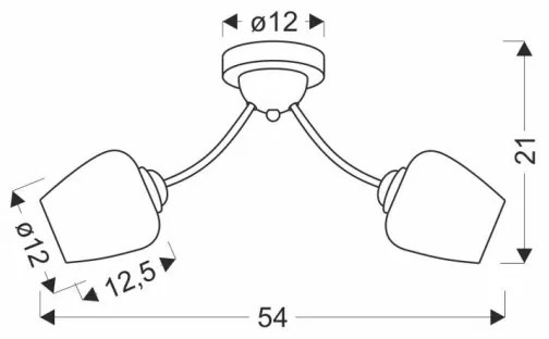 Lustră aplicată ZINA 2xE27/40W/230V