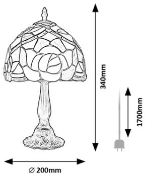 Brilagi - Lampă de masă Tiffany cu vitralii GARLAN 1xE14/40W/230V