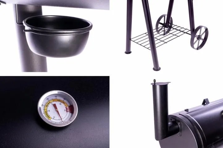 Grătar de grădină cu afumătoare XL - 120 x 55 cm