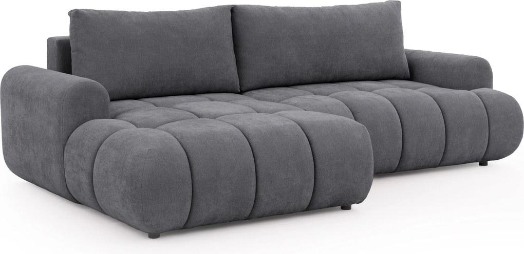 Colțar extensibil pentru dormit Lutario Mini stânga - chenille gri Vibe 95