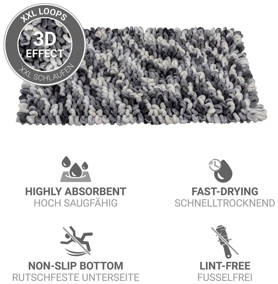 Covoraș de baie albastru prăfuit din material textil 60x90 cm Lerici – Wenko