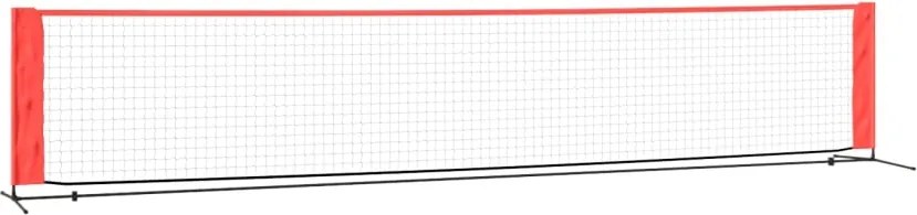 vidaXL Plasă de tenis, negru și roșu, 500x100x87 cm, poliester