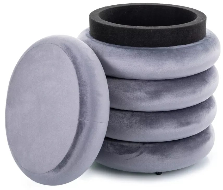 Taburet Calvi velvet gri Tap.252