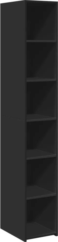 vidaXL Dulap înalt, negru, 30x41x185 cm, lemn prelucrat
